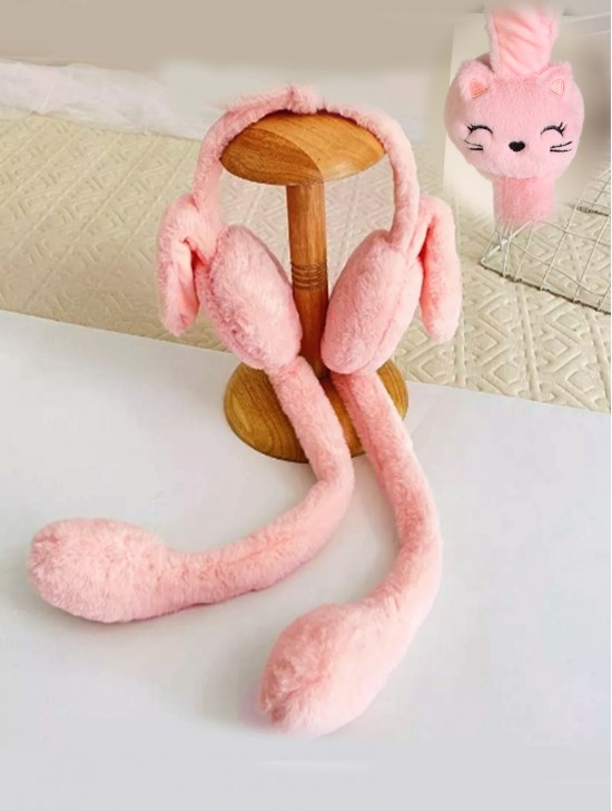 Cute Rabbit Ear Stand Up with a Press Earmuffs 